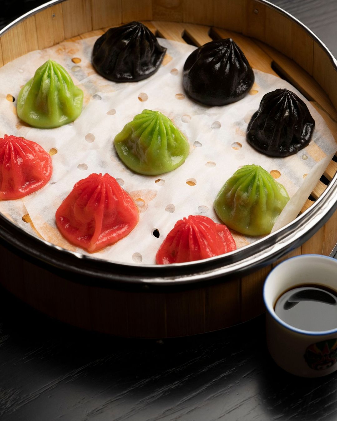Xiao long bao — spinach, truffle & Sichuan