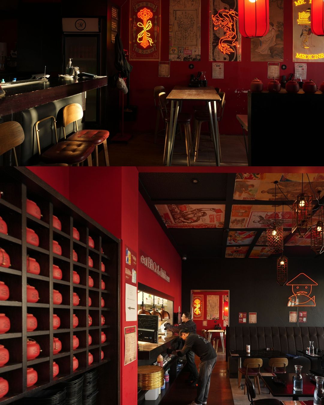 The bar and the dining room
